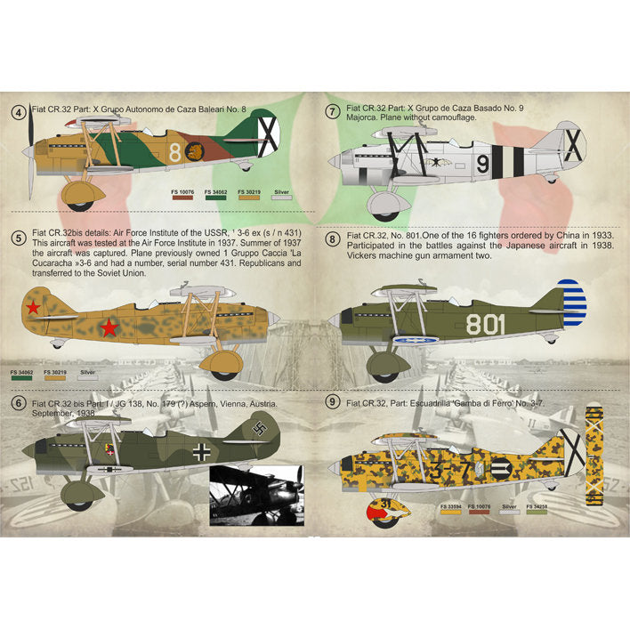 Print Scale 72-114 Decal Fiat CR.32 Scale 1:72 for Aircraft Plastic model kit