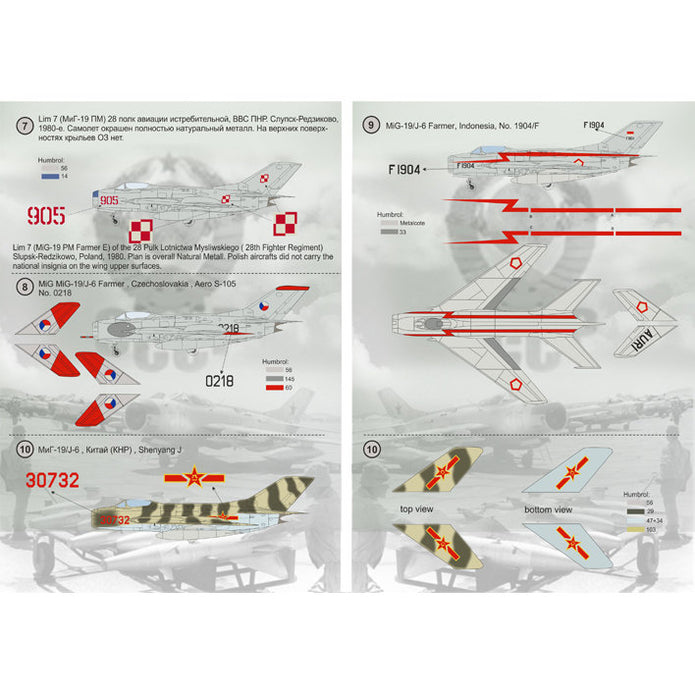 Print Scale 72-115 Decal MIG-19 Farmer Scale 1:72 for Aircraft Plastic model kit