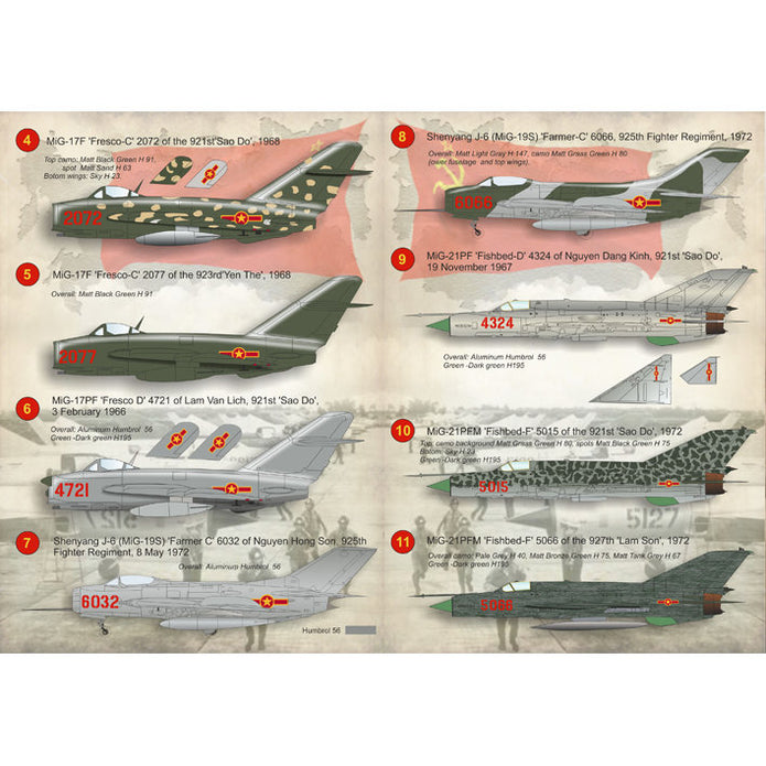 Print Scale 72-116 Decal 1:72 North Vietnamese MIGs (Mig 17 Mig 19 Mig 21) of the Vietnam War