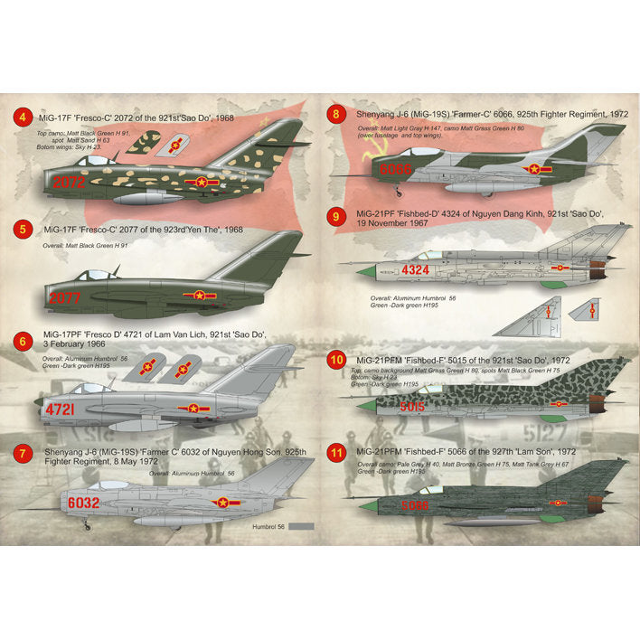Print Scale 72-116 Decal 1:72 North Vietnamese MIGs (Mig 17 Mig 19 Mig 21) of the Vietnam War