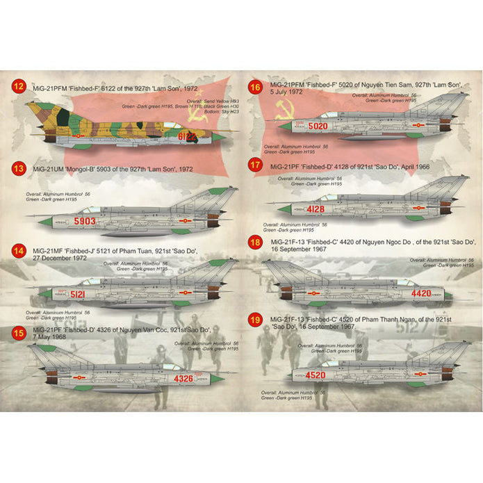 Print Scale 72-116 Decal 1:72 North Vietnamese MIGs (Mig 17 Mig 19 Mig 21) of the Vietnam War
