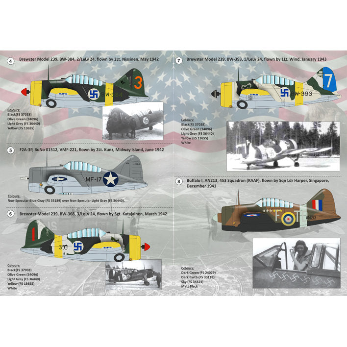 Print Scale 72-117 Decal Brewster F2A Buffalo Scale 1:72 for Aircraft Plastic model kit