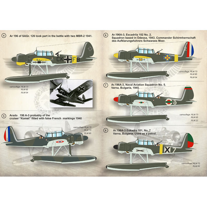 Print Scale 72-119 Decal Arado Ar 196 Scale 1:72 for Aircraft Plastic model kit
