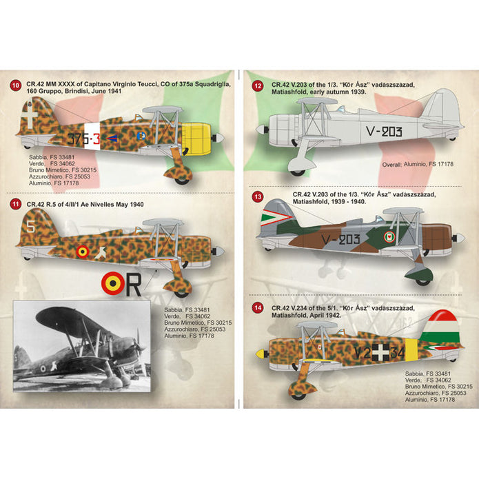 Print Scale 72-121 Decal Fiat CR.42 Falco Scale 1:72 for Aircraft Plastic model kit