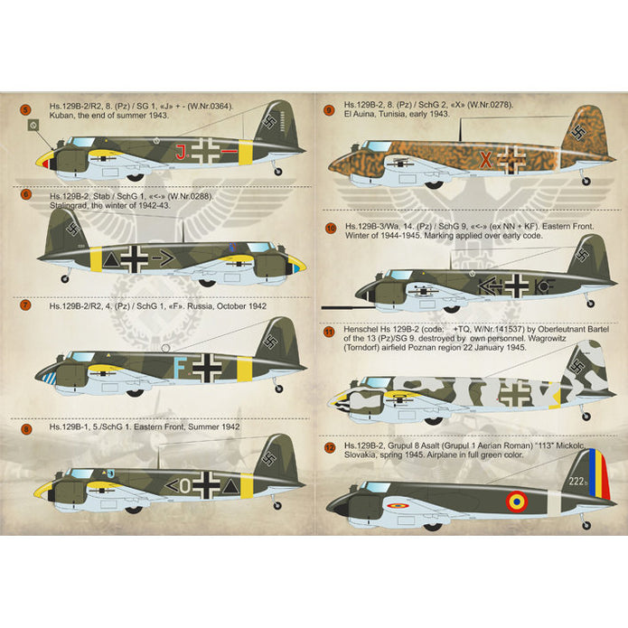 Print Scale 72-124 Decal Henschel Hs 129 Scale 1:72 for Aircraft Plastic model kit