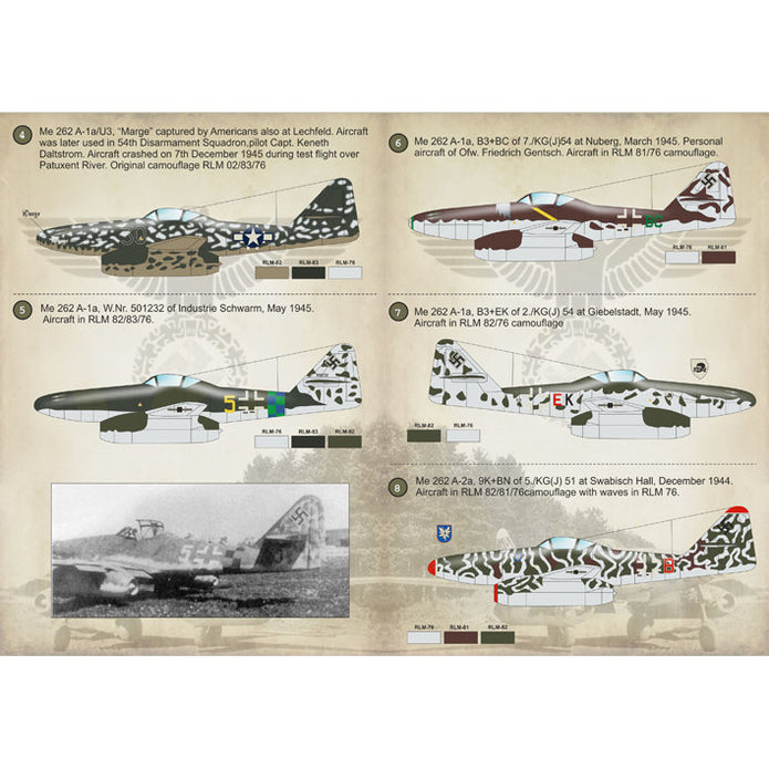 Print Scale 72-125 Decal Messerschmitt Me 262 Schwalbe Scale 1:72 for Aircraft Plastic model kit