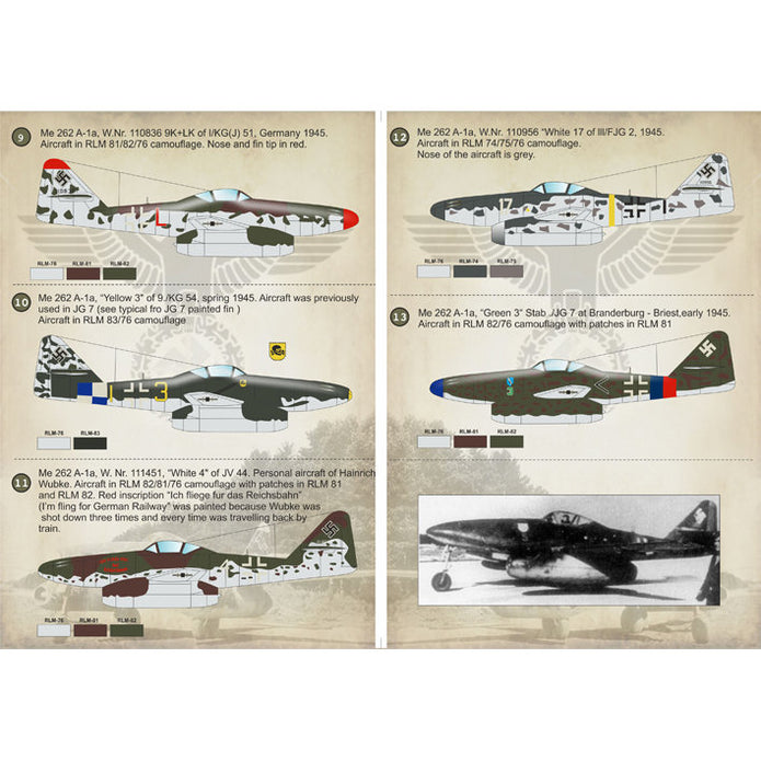 Print Scale 72-125 Decal Messerschmitt Me 262 Schwalbe Scale 1:72 for Aircraft Plastic model kit