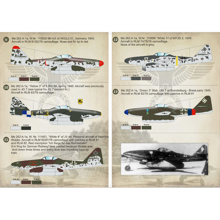 Print Scale 72-125 Decal Messerschmitt Me 262 Schwalbe Scale 1:72 for Aircraft Plastic model kit