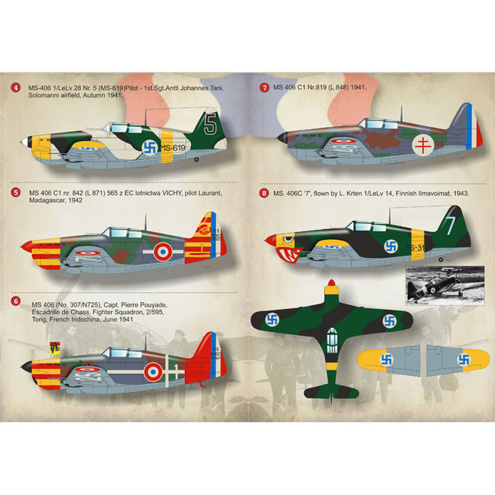 Print Scale 72-127 Decal Morane-Saulnier MS.406 Scale 1:72 for Aircraft Plastic model kit