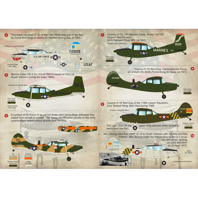 Print Scale 72-131 Decal Cessna O-1 Bird Dog Scale 1:72 for Aircraft Plastic model kit