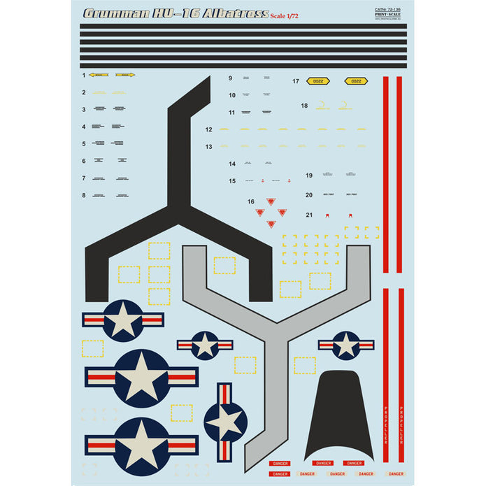 Print Scale 72-136 Decal Grumman Albatros The complete set 2 leaf Scale 1:72 for Aircraft Plastic model kit