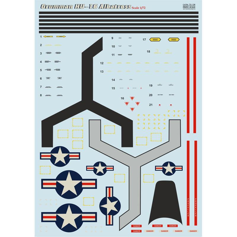 Print Scale 72-136 Decal Grumman Albatros The complete set 2 leaf Scale 1:72 for Aircraft Plastic model kit