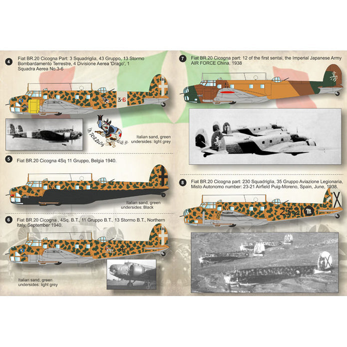 Print Scale 72-142 Decal Fiat BR.20 Cicogna Scale 1:72 for Aircraft Plastic model kit
