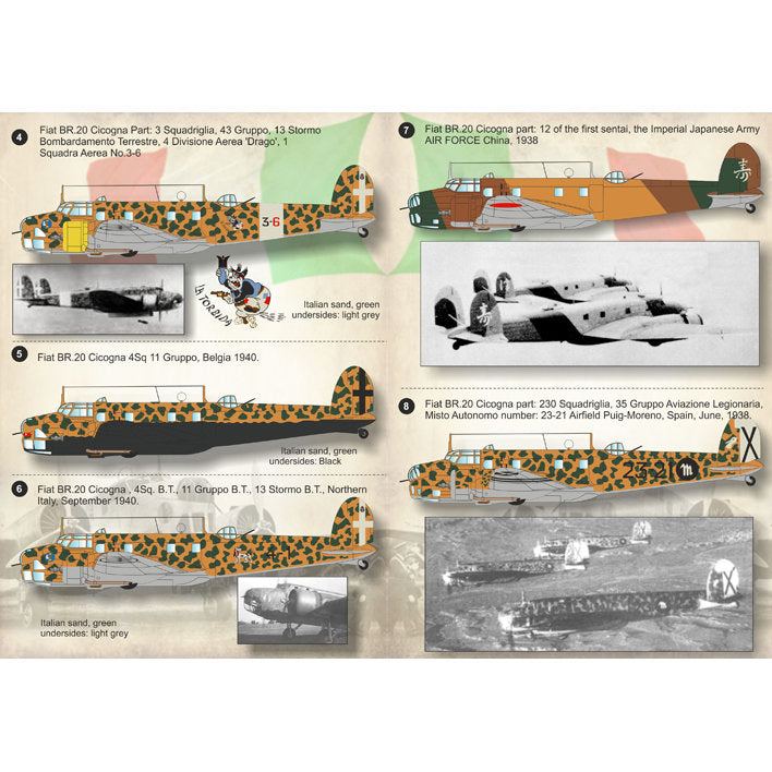 Print Scale 72-142 Decal Fiat BR.20 Cicogna Scale 1:72 for Aircraft Plastic model kit