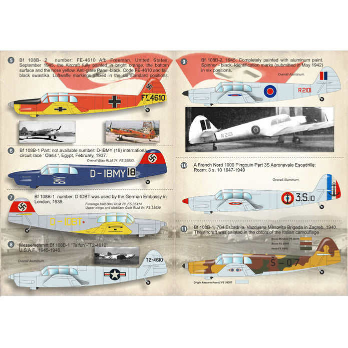 Print Scale 72-143 Decal Messerschmitt Bf 108 Taifun Scale 1:72 for Aircraft Plastic model kit