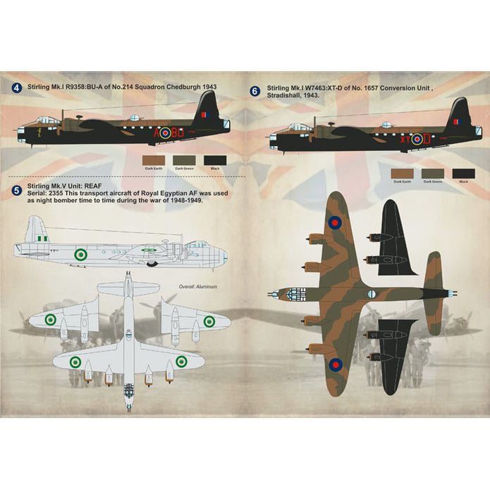 Print Scale 72-145 Decal Short Stirling Part 2 Scale 1:72 for Aircraft Plastic model kit