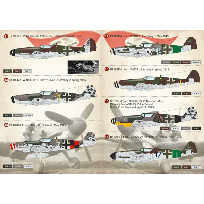 Print Scale 72-146 Decal Messerschmitt Bf 109 K Scale 1:72 for Aircraft Plastic model kit