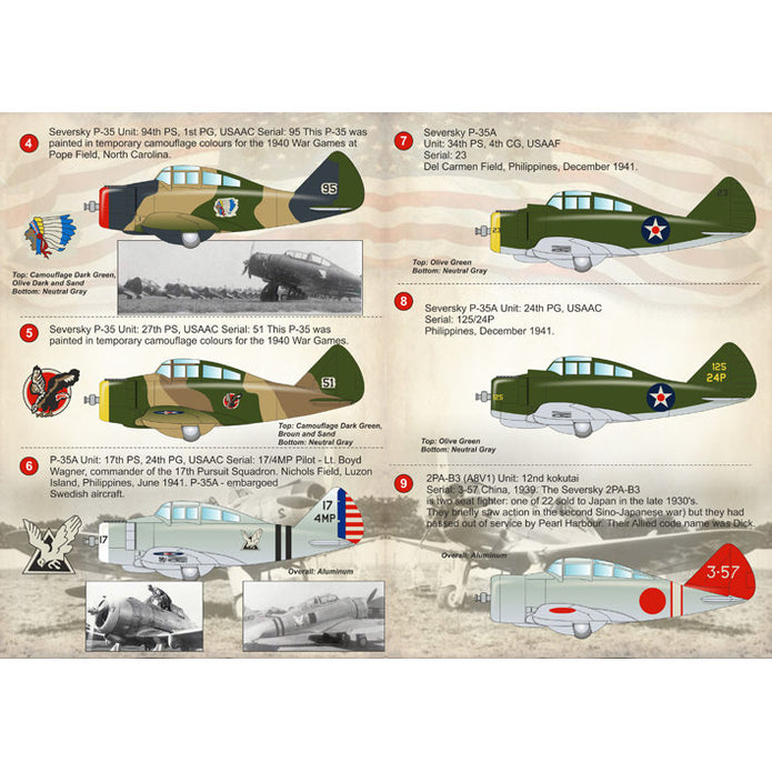 Print Scale 72-148 Decal Seversky P-35 Scale 1:72 for Aircraft Plastic model kit