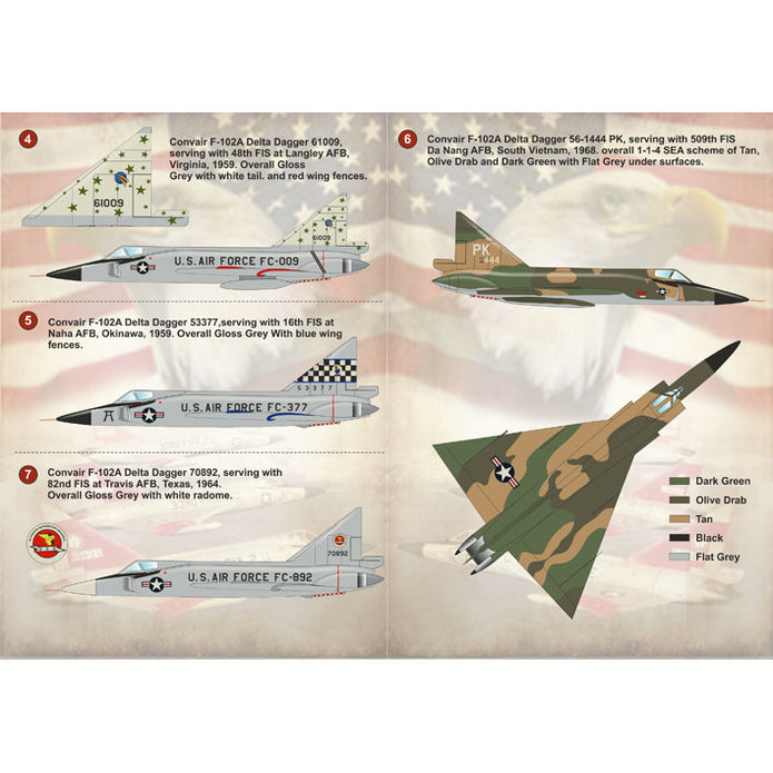 Print Scale 72-150 Decal 1:72 Convair F-102 Delta Dagger Part 2 The complete set 1.5 leaf