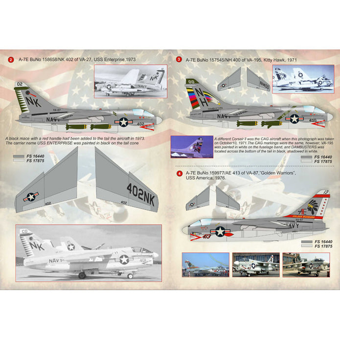 Print Scale 72-160 Decal 1:72 Us Navy A-7 Corsair II Part-1+ A-7 Corsair II technical stencils
