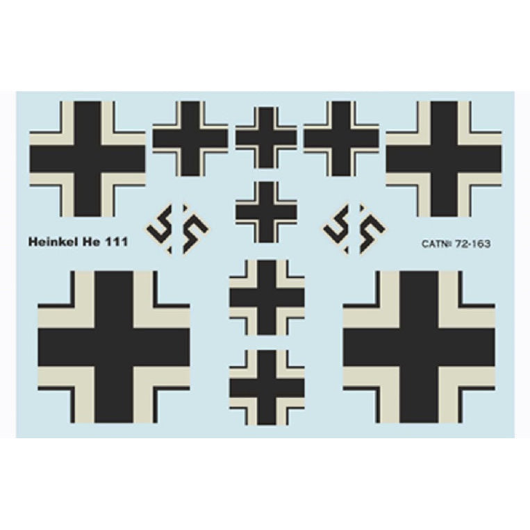 Print Scale 72-163 Decal Heinkel He 111 P-1, P-2, P-4 & P-6 Scale 1:72 for Aircraft Plastic model kit