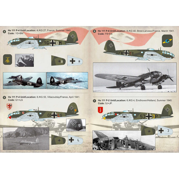 Print Scale 72-163 Decal Heinkel He 111 P-1, P-2, P-4 & P-6 Scale 1:72 for Aircraft Plastic model kit