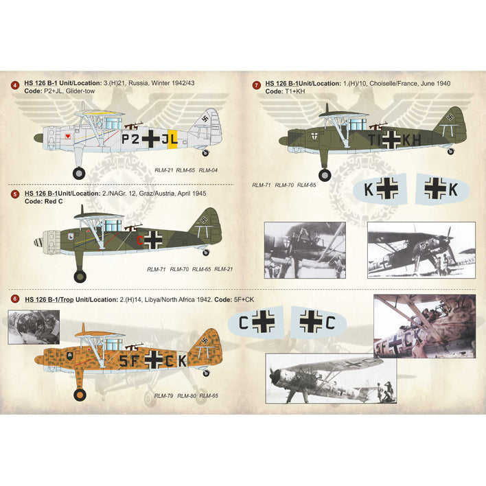Print Scale 72-164 Decal Henschel Hs 126 Scale 1:72 for Aircraft Plastic model kit