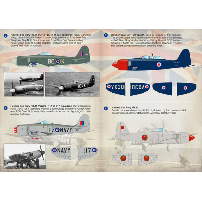 Print Scale 72-165 Decal 1:72 Hawker Sea Fury Part 1. The complete set 1.5 leaf for Aircraft Plastic model kit