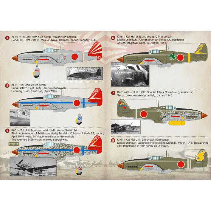 Print Scale 72-167 Decal Kawasaki Ki-61 Hien Scale 1:72 for Aircraft Plastic model kit