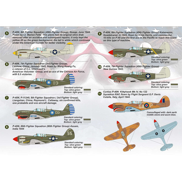 Print Scale 72-175 Decal Curtiss P-40N Scale 1:72 for Aircraft Plastic model kit