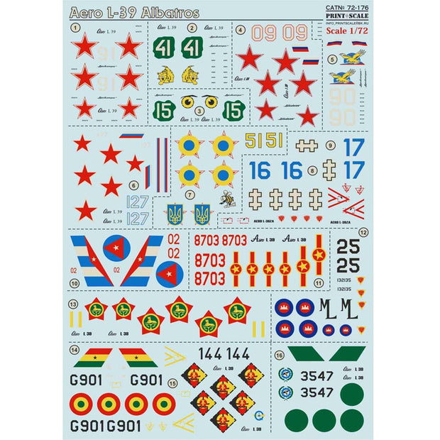 Print Scale 72-176 Decal Aero L-39 Albatros Scale 1:72 for Aircraft Plastic model kit