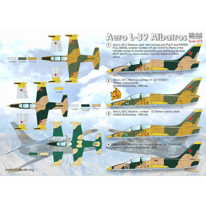 Print Scale 72-176 Decal Aero L-39 Albatros Scale 1:72 for Aircraft Plastic model kit