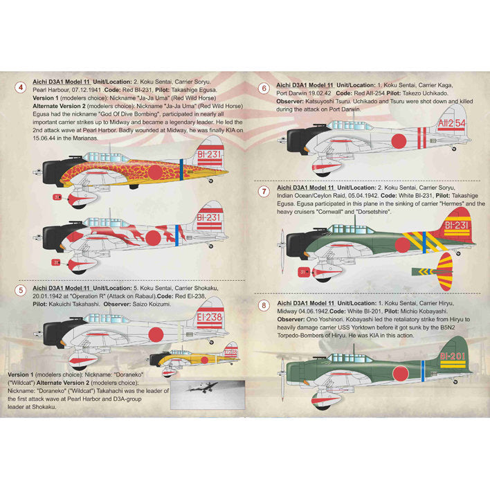 Print Scale 72-180 Decal Aichi D3A1 Val Scale 1:72 for Aircraft Plastic model kit