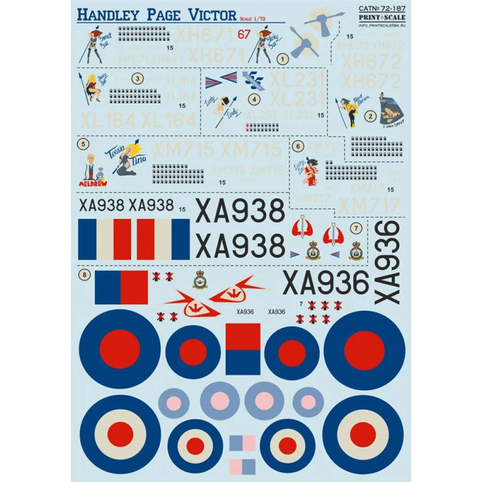 Print Scale 72-187 Decal 1:72 Handley Page HP.80 Victor In the complete set 2 sheets