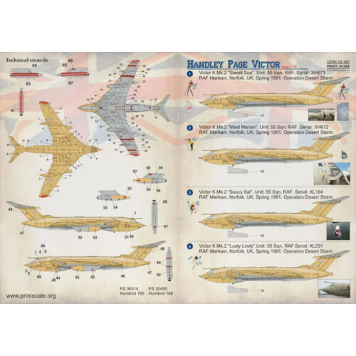 Print Scale 72-187 Decal 1:72 Handley Page HP.80 Victor In the complete set 2 sheets
