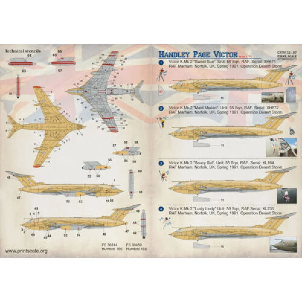 Print Scale 72-187 Decal 1:72 Handley Page HP.80 Victor In the complete set 2 sheets