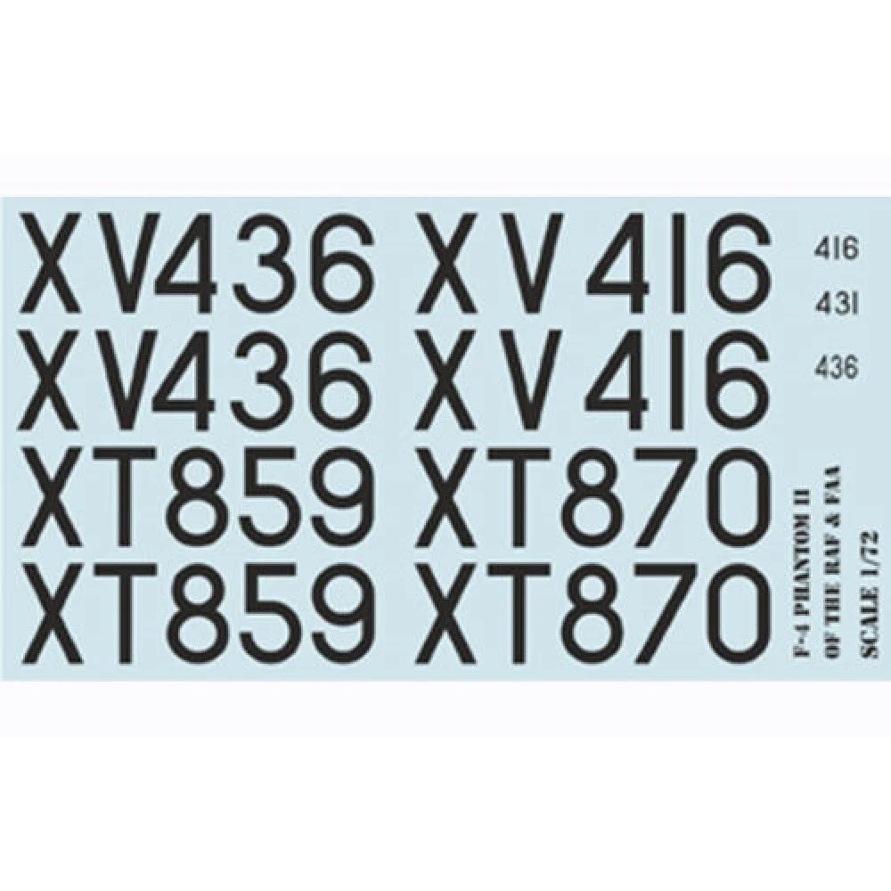 Print Scale 72-188 Decal 1:72 F-4 PHANTOM II of the RAF & FAA In the complete set 1.5 sheets