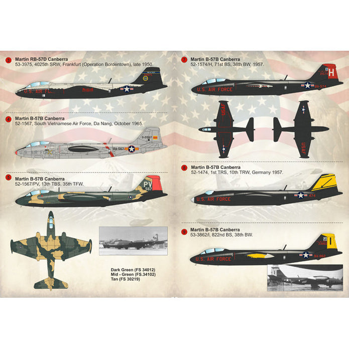 Print Scale 72-193 Decal 1:72 Martin B-57 Canberra Part 1 In the complete set 2 sheets