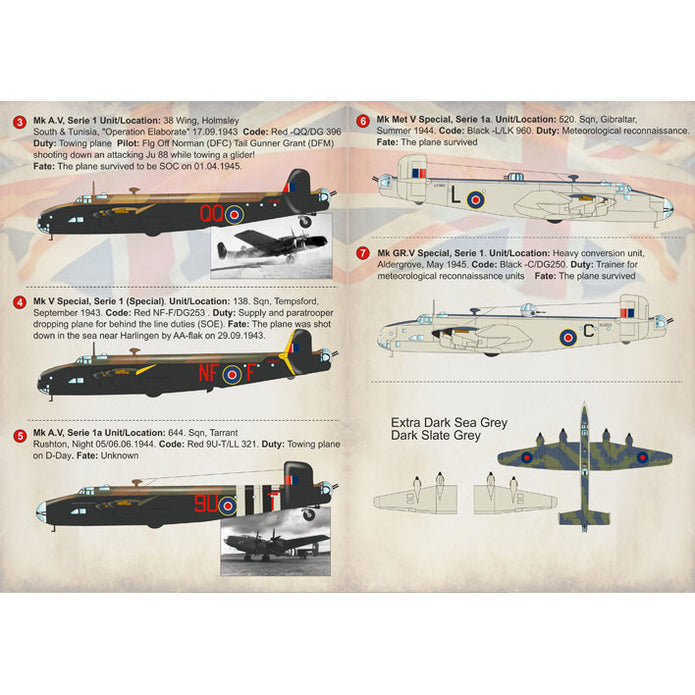 Print Scale 72-199 Decal Handley Page Halifax Part 2 Scale 1:72 for Aircraft Plastic model kit