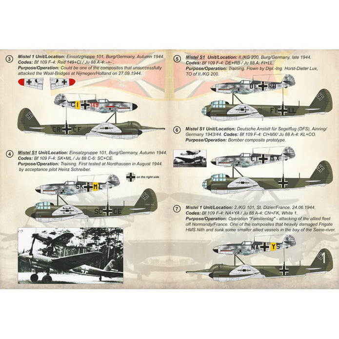 Print Scale 72-200 Decal German Mistel Composites Part 1 Scale 1:72 for Aircraft Plastic model kit