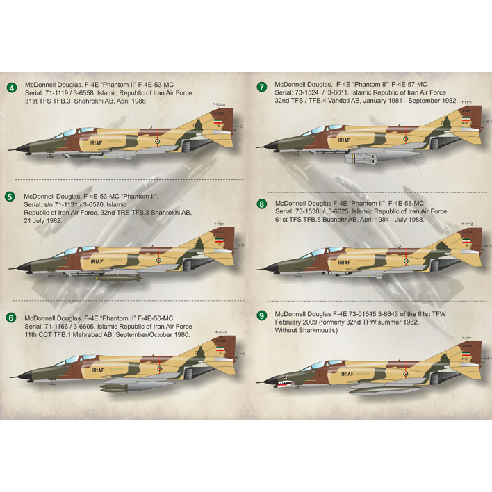 Print Scale 72-202 Decal F-4 Phantom II Iranian Air Force Scale 1:72 for Aircraft Plastic model kit