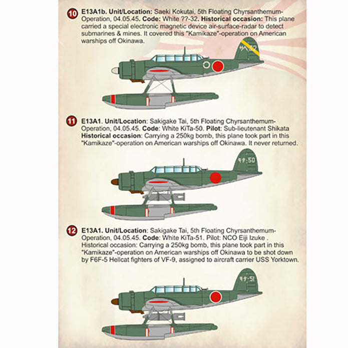 Print Scale 72-206 Decal Aichi E13A Type 0 Jake Scale 1:72 for Aircraft Plastic model kit