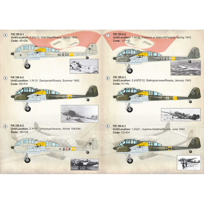 Print Scale 72-207 Decal Focke Wulf FW 189 A Recon Scale 1:72 for Aircraft Plastic model kit