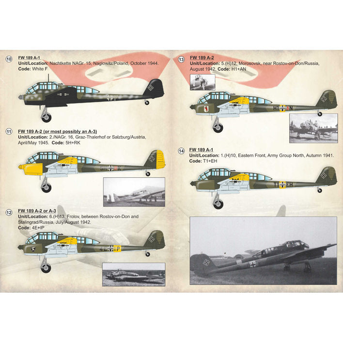 Print Scale 72-207 Decal Focke Wulf FW 189 A Recon Scale 1:72 for Aircraft Plastic model kit