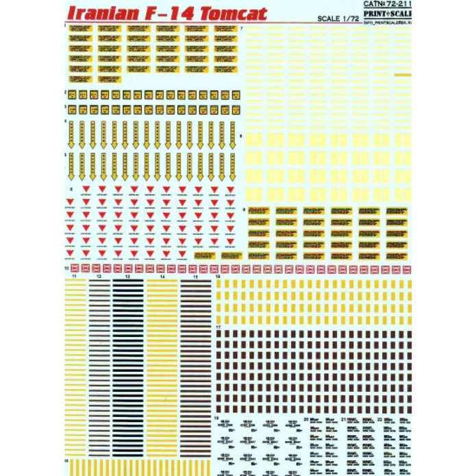 Print Scale 72-211 Decal Iranian F-14 Tomcat The complete set 2 leaf Scale 1:72 for Aircraft Plastic model kit