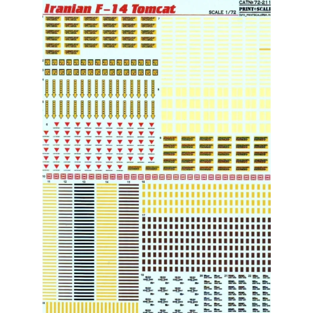 Print Scale 72-211 Decal Iranian F-14 Tomcat The complete set 2 leaf Scale 1:72 for Aircraft Plastic model kit