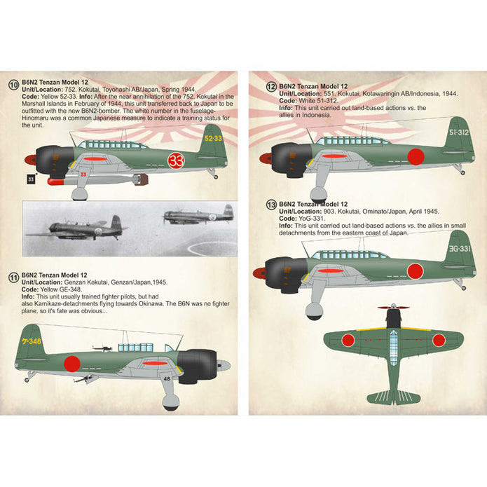 Print Scale 72-212 Decal Nakajima B6N Tenzan Jill Scale 1:72 for Aircraft Plastic model kit