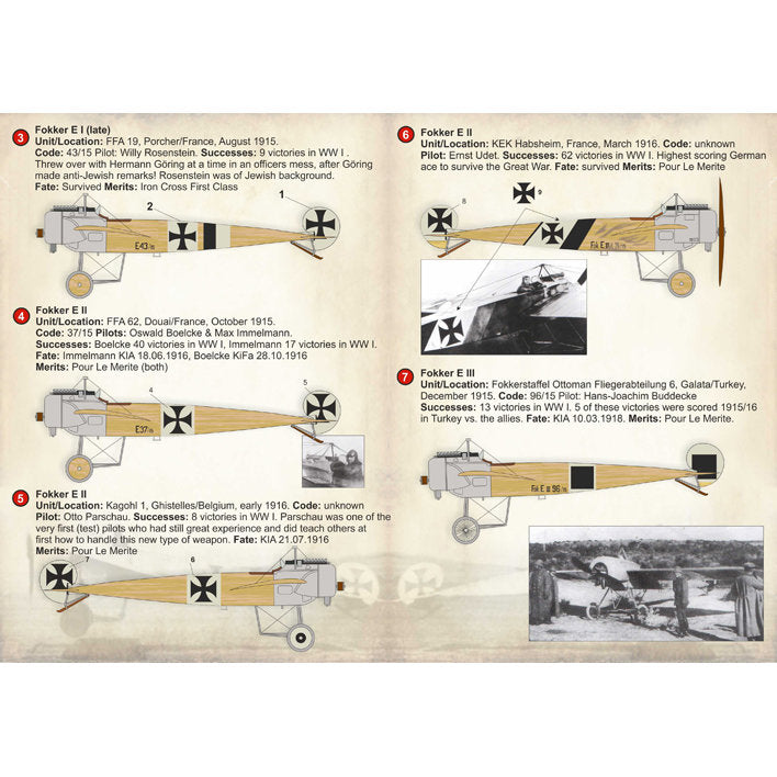 Print Scale 72-213 Decal FoKker Eindecker Top Pilots Scale 1:72 for Aircraft Plastic model kit