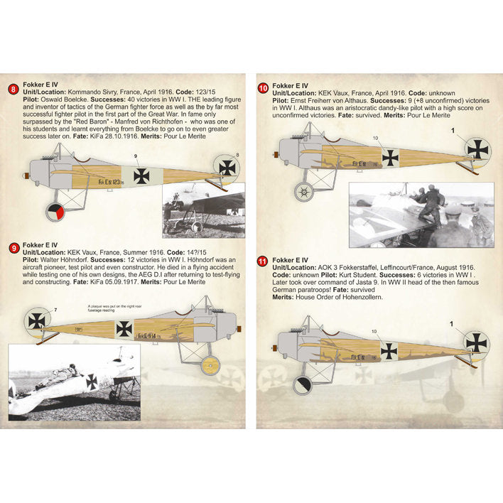 Print Scale 72-213 Decal FoKker Eindecker Top Pilots Scale 1:72 for Aircraft Plastic model kit