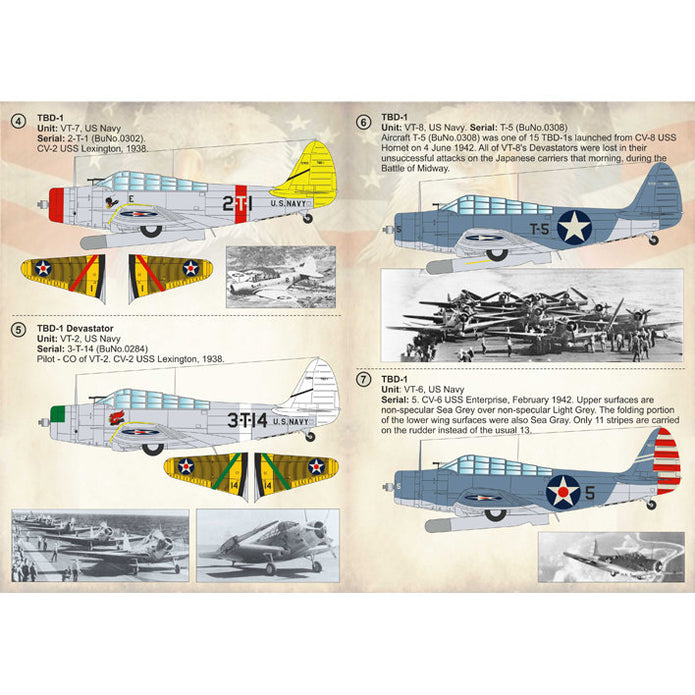 Print Scale 72-215 Decal Douglas TBD Devastator I Scale 1:72 for Aircraft Plastic model kit